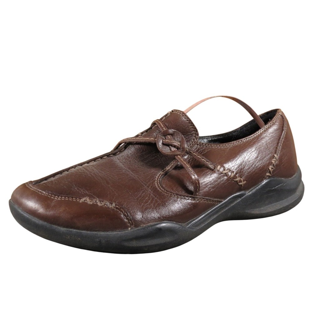 Clarks Wave Run Womens 8 Brown Leather Slip On Loafer Casual Comfort Walking‎